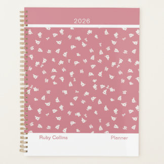 Agenda Dusty Pink Feminine Minimalist Floral Large