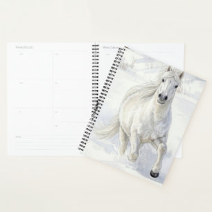 Agenda Dyfra o Cavalo Islandês Galopando na Neve