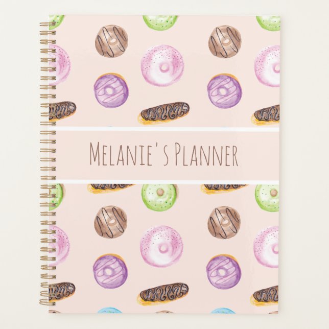 Agenda Eclairs Donuts Divertidos Caprichosos Doces Aquare (Frente)