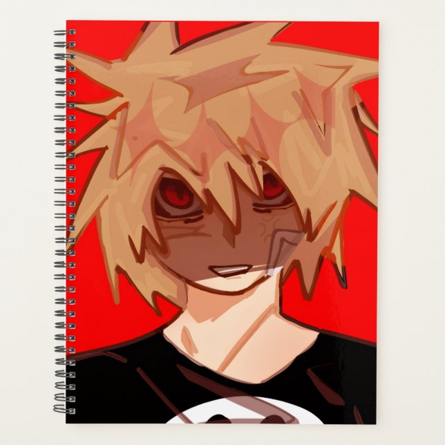 Agenda Edgy Anime Boy Grunge Aesthetic Weekly Planner (Frente)