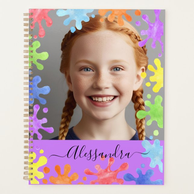 Agenda Editable Pastel Splash Custom Photo Frame  (Frente)