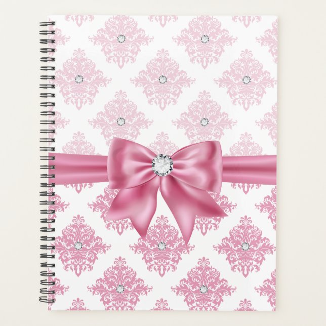 Agenda Eelegante Glam - Arco Diamantes Rosa Damasco (Frente)