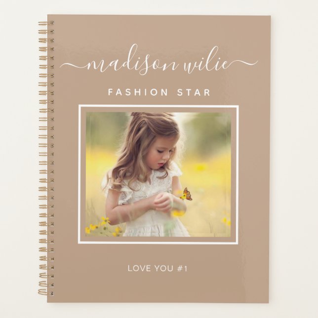 Agenda Efeito Fotográfico Personalizado do Monograma Cria (Frente)