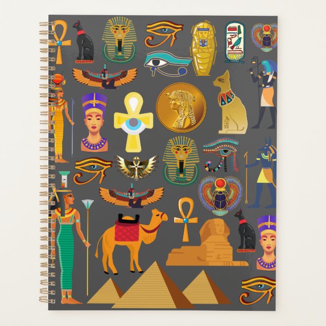 Agenda Egyptian Hieroglyphic Symbol Pattern pharaoh      (Frente)