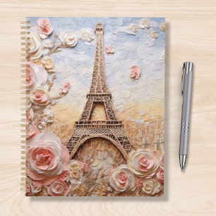 Agenda Eiffel Tower Paris França Floral Rosa
