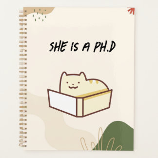 Agenda Ela é uma planejadora de PhD, caderno