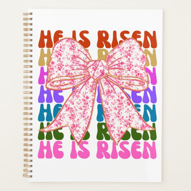 Agenda Ele É Risen Páscoa Floral Arco (Frente)