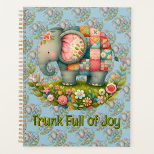 Agenda Elefante Floral de Retalhos Charme de Prado