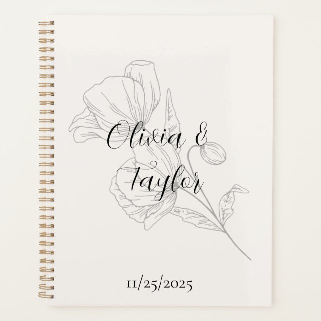 Agenda Elegância Bege Casamento (Frente)