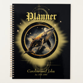 Agenda elegância cósmica, o ouro, baleia negra