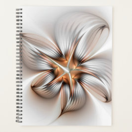 Agenda Elegância Floral Moderna Abstrato de Arte Fractal
