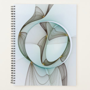 Agenda Elegância Moderna Abstrata Turquesa Marrom Dourado