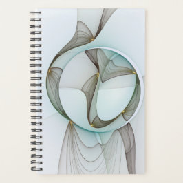 Agenda Elegância Moderna Abstrata Turquesa Marrom Dourado