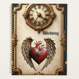 Agenda Elegância vintage: um relógio e um coração elegant