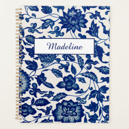 Agenda Elegant Blue Wildflower French Country Custom Name