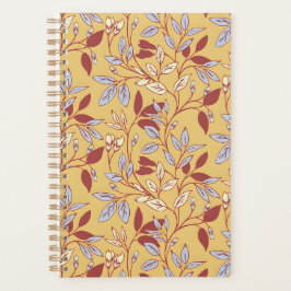 Agenda Elegant Floral Pattern with Red and Blue Leaves