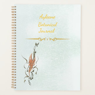 Agenda Elegant Golden Floral Vine Spiral Photo Notebook