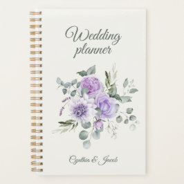 Agenda Elegant Lavender Roses Eucalyptus Wedding Planner