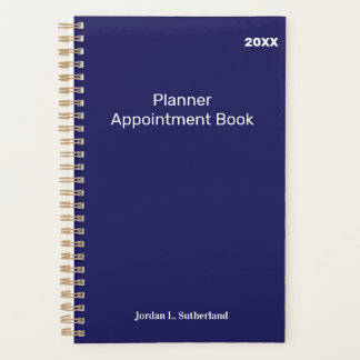 Agenda Elegant Minimalist Personalized Logo Blue Planner