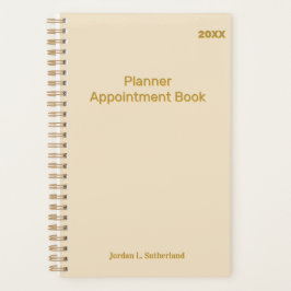 Agenda Elegant Minimalist Personalized Logo Ivory