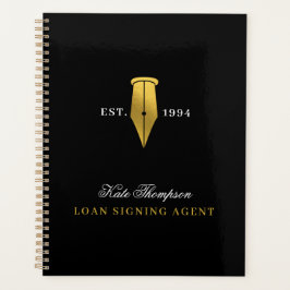 Agenda Elegant Notary Public Signing Agent Gold Logo
