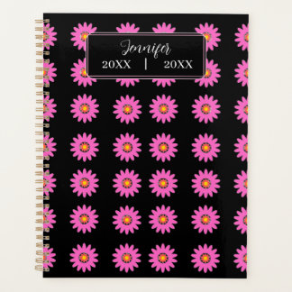 Agenda Elegant Pink Floral Personalized Name and Date