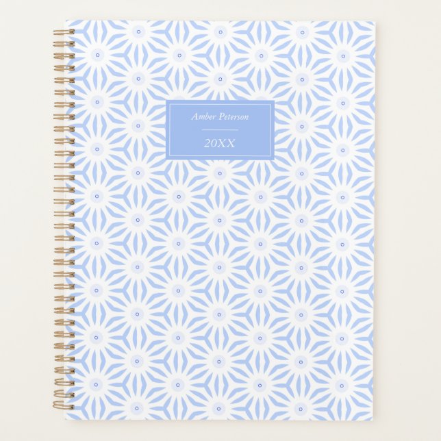 Agenda Elegant Soft Blue Geometric  (Frente)