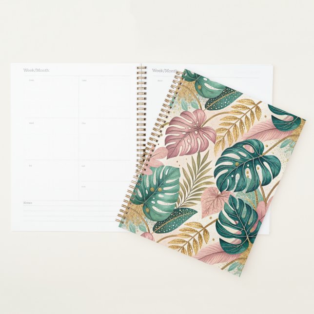 Agenda Elegant Tropical Monsteras Boho (Exibição)