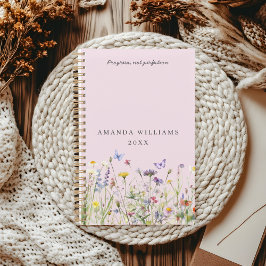 Agenda Elegant Watercolor Wildflowers Name