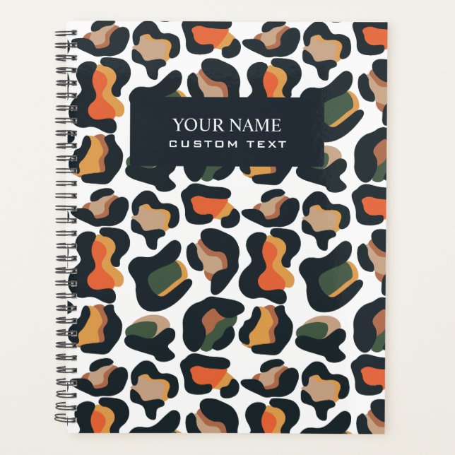 Agenda Elegante Animal Skype Leopard, adicione seu nome (Frente)