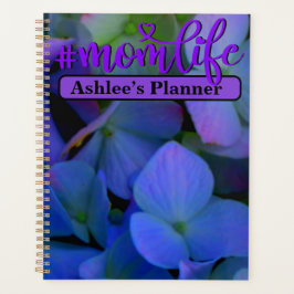 Agenda Elegante azul púrpura azul floral para ela #mãe