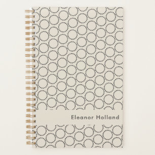 Agenda Elegante Black White Médio-Century Nome Moderno 2