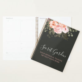 Agenda Elegante Blush Rosas Florais Rosa Modernos Chic