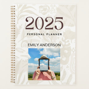 Agenda Elegante Brown Floral 2025 Vintage