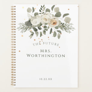 Agenda Elegante Buquê Floral O Futuro Sra. Wedding