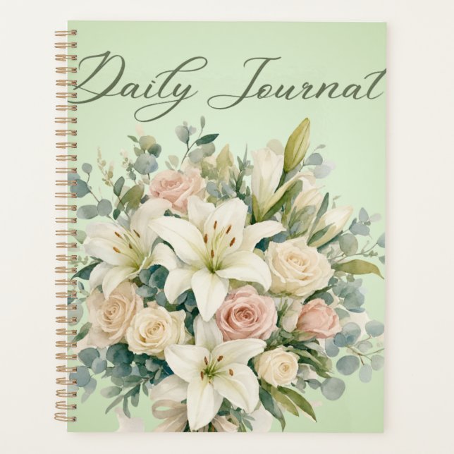 Agenda | Elegante Buquê Floral Pastel & Botânica  (Frente)