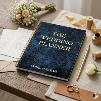 Agenda Elegante Caderno de Casamento Personalizado com Te