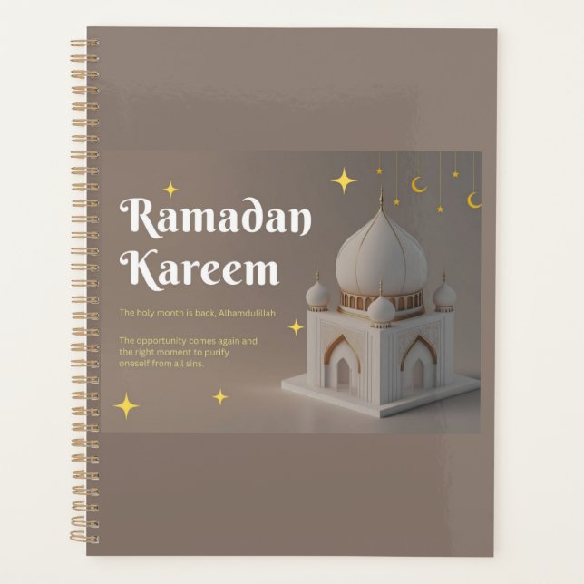 Agenda Elegante Caligrafia Árabe - Desejos de Ramadan (Frente)