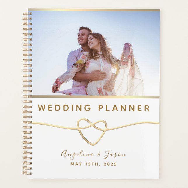 Agenda Elegante Casamento de Foto (Frente)