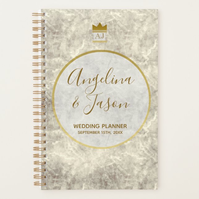 Agenda Elegante Casamento de Ouro (Frente)