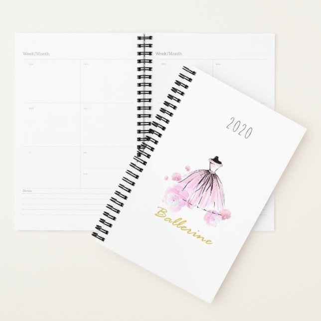 Agenda Elegante Clorideira Moderna de Chic Ballerine (Exibição)