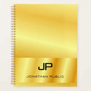 Agenda Elegante de Modelo Dourada personalizado Faux