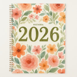 Agenda Elegante Floral 2026 Personalizado
