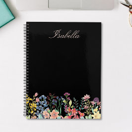Agenda Elegante Floral de Flores Silvestres em Aquarela P