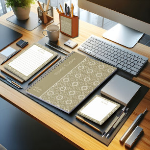 Agenda Elegante Floral Ornamentado Vintage Dourado