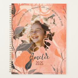 Agenda Elegante Foto Floral em Pastel: Pêssego e Salvia