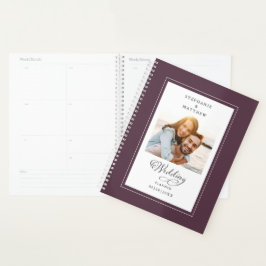 Agenda Elegante Foto Roxo Cassis Noivado Casamento