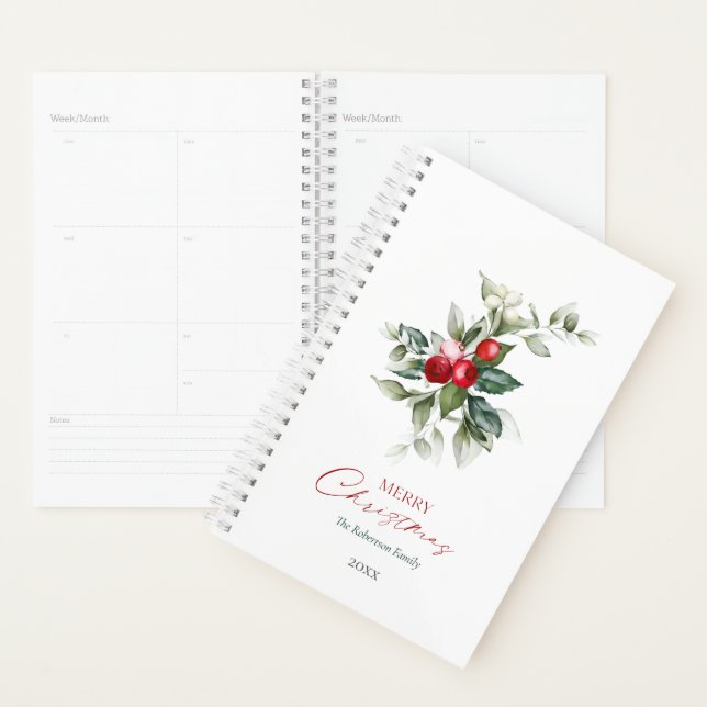 Agenda Elegante Holly de Natal (Exibição)