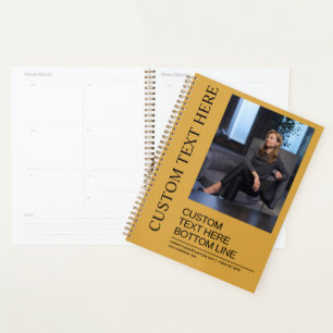 Agenda Elegante Imagem de Texto Amarelo Mostarda Personal