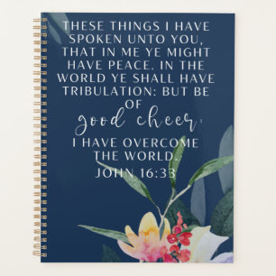 Agenda Elegante John 16:33 Bíblia Verse Citação Cristã